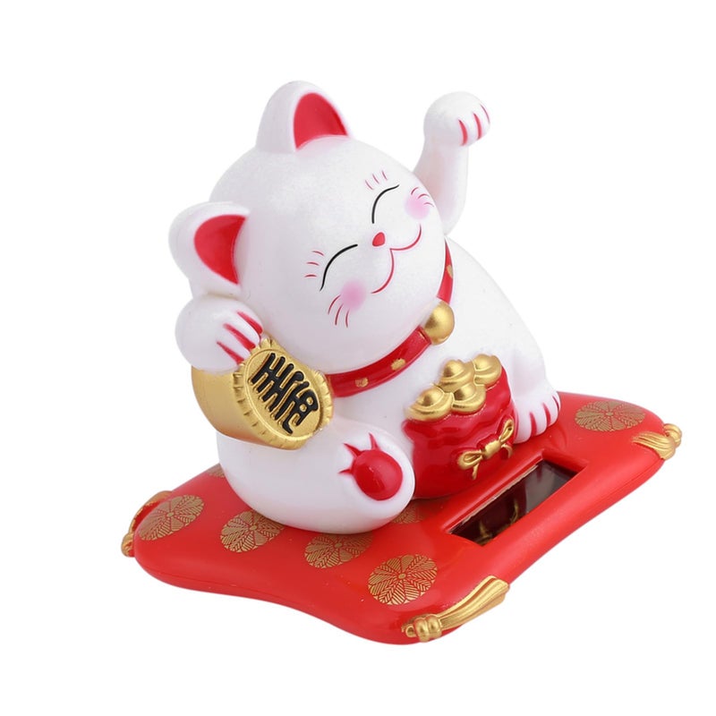 Garosa Solar Powered Waving Arm Good Luck Cat Figurine for Home, Office, Car Decor - Lucky Wealth Health Ornament - Image 3